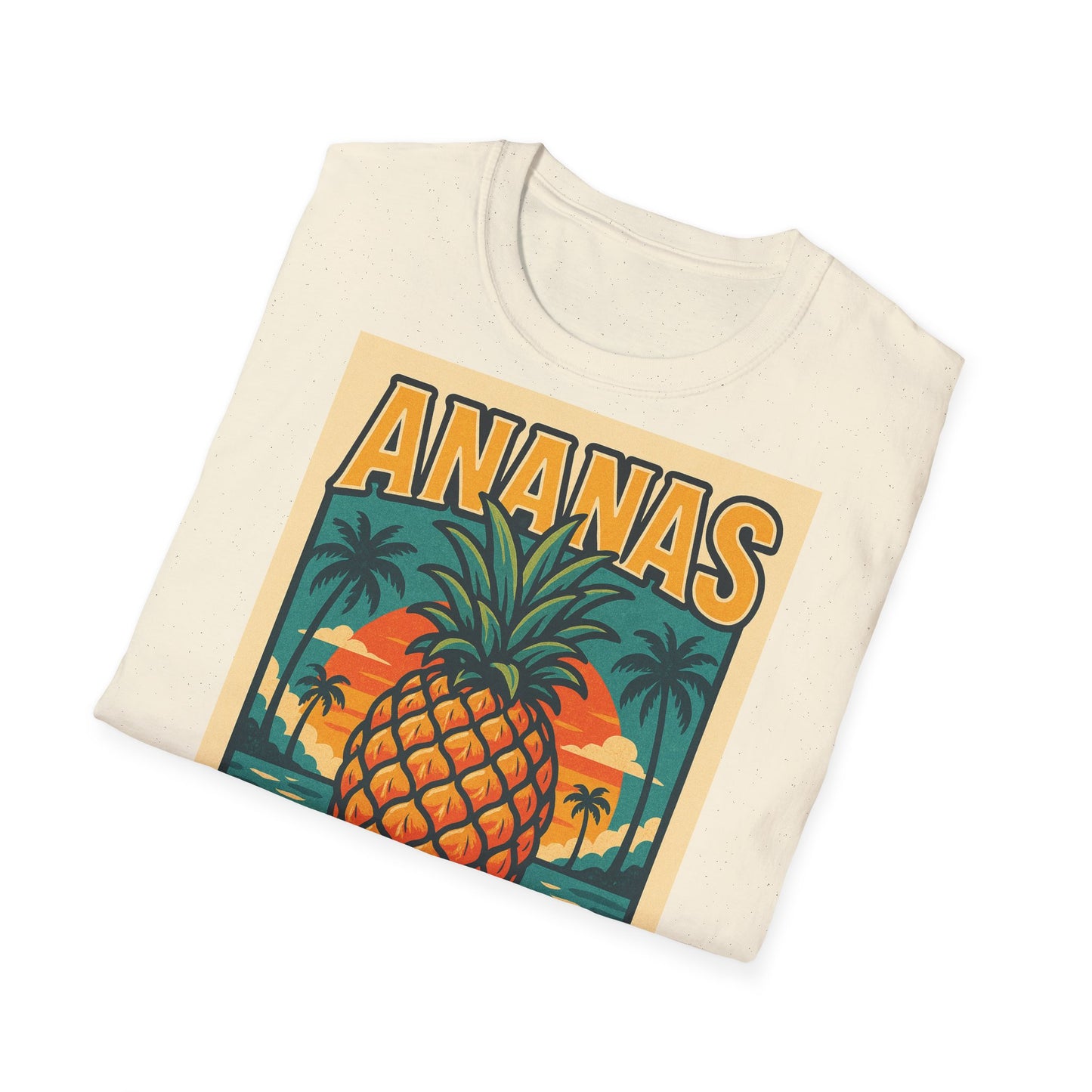 Tropical Graphic Tee, Retro Pineapple Unisex T-Shirt,