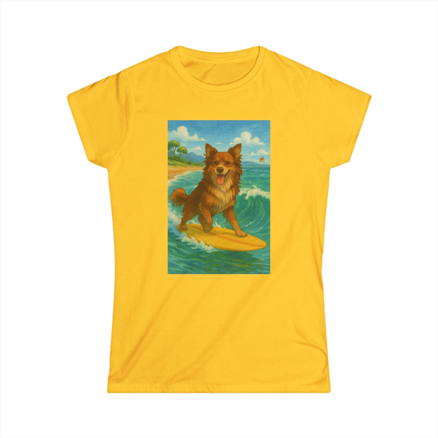 Surfing Dog Women's Softstyle Tee,