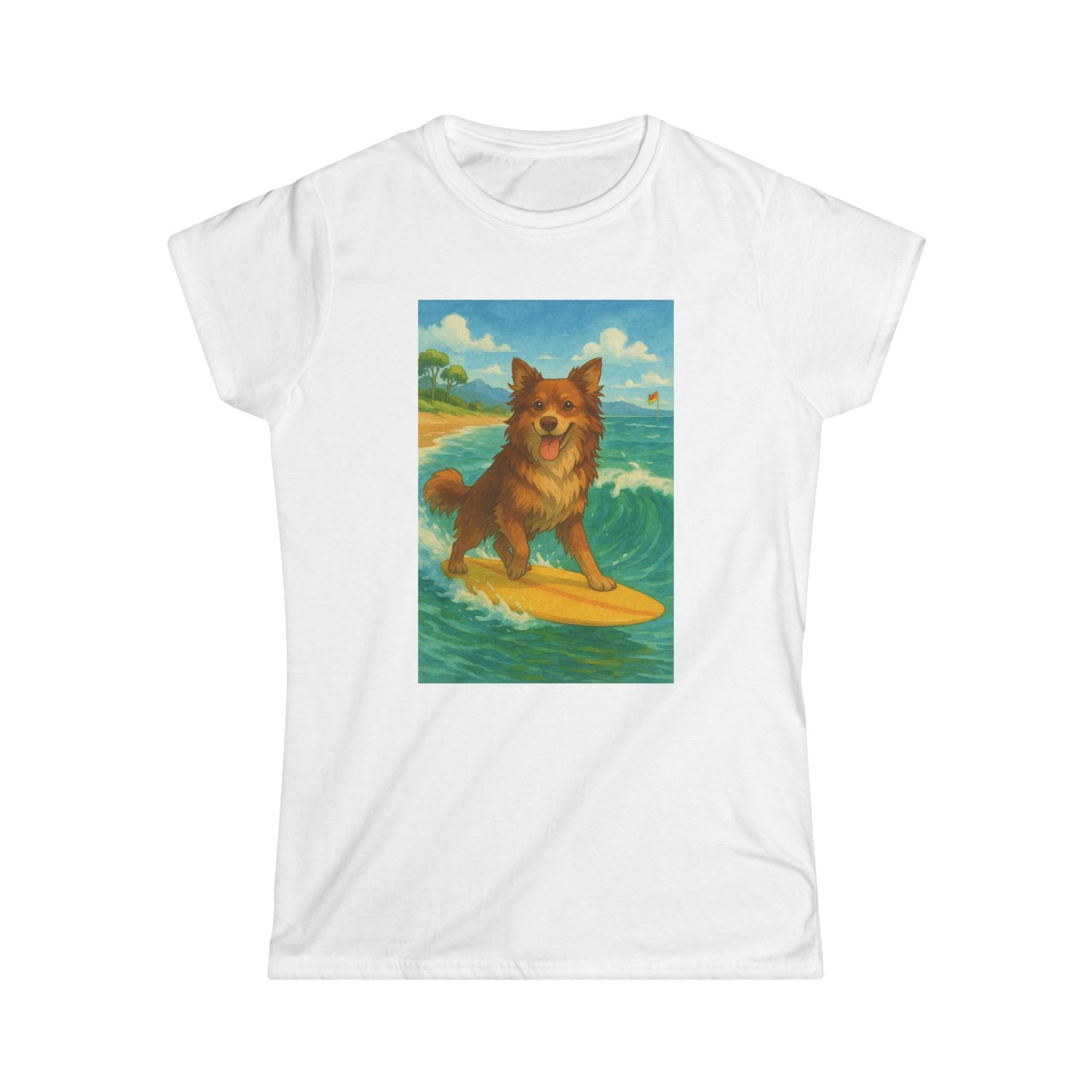 Surfing Dog Women's Softstyle Tee,