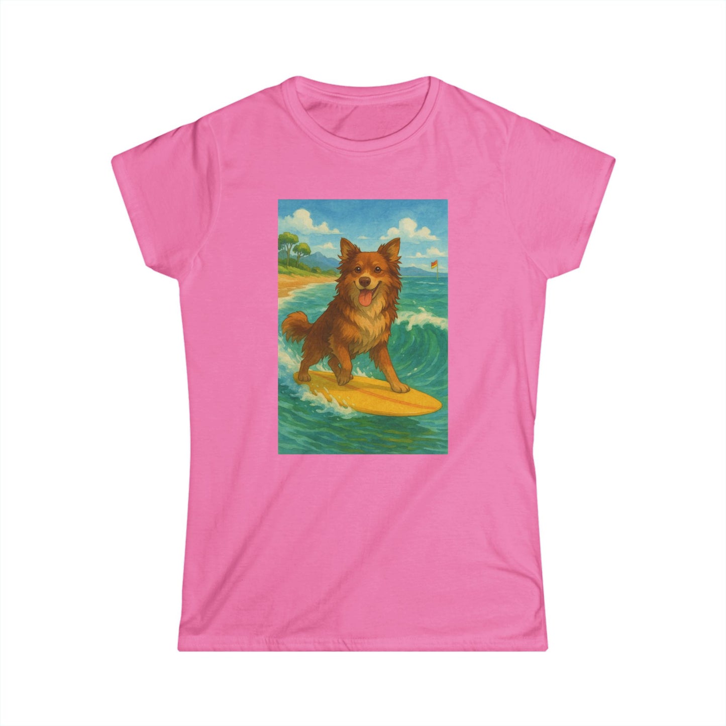 Surfing Dog Women's Softstyle Tee,
