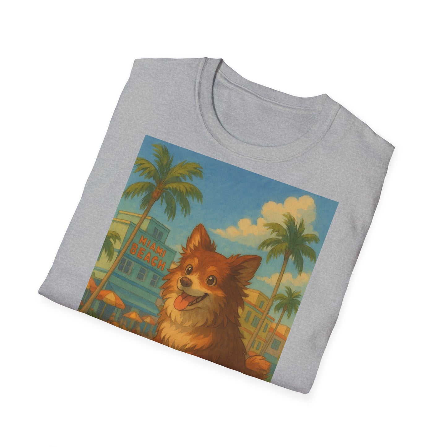Dog on Skate Unisex T-Shirt - Cute Puppy Skateboarding Tee