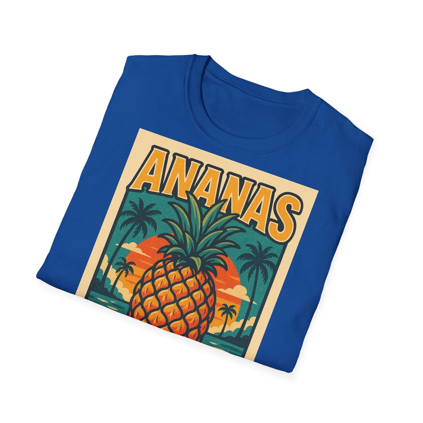 Tropical Graphic Tee, Retro Pineapple Unisex T-Shirt,