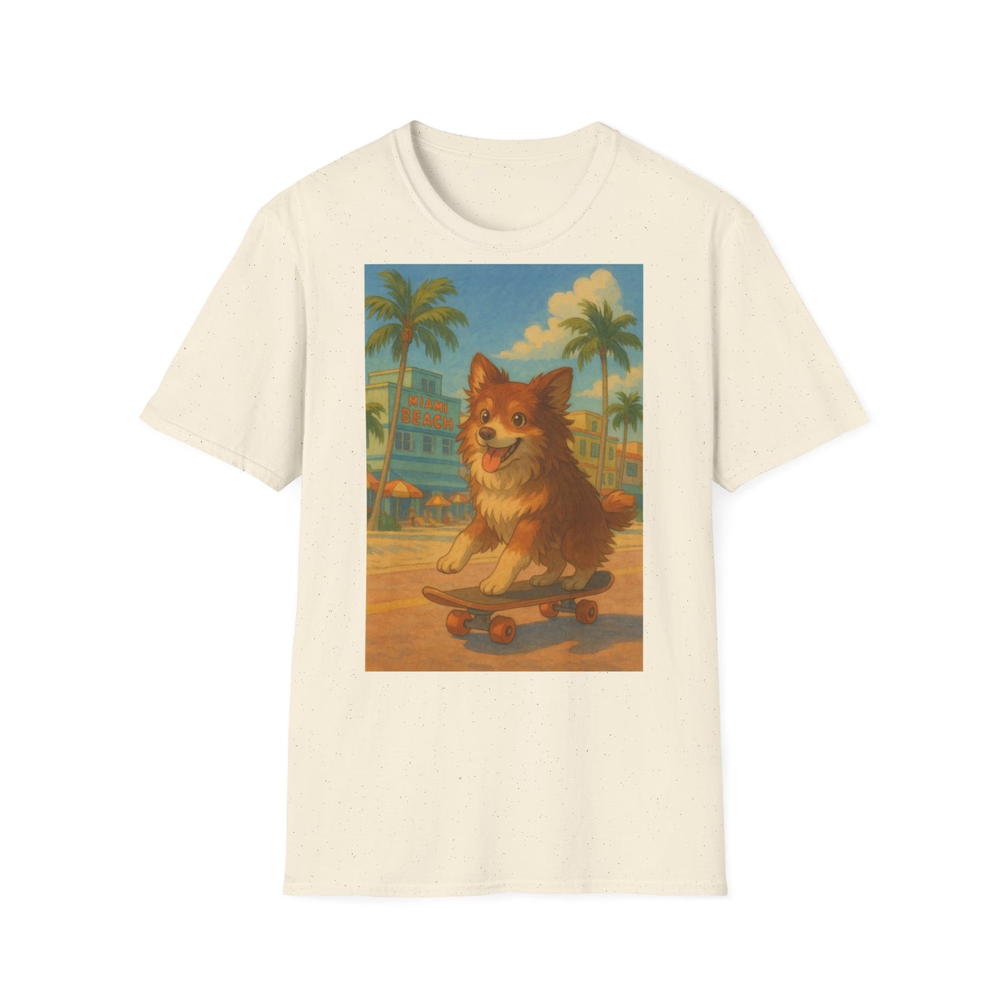 Dog on Skate Unisex T-Shirt - Cute Puppy Skateboarding Tee