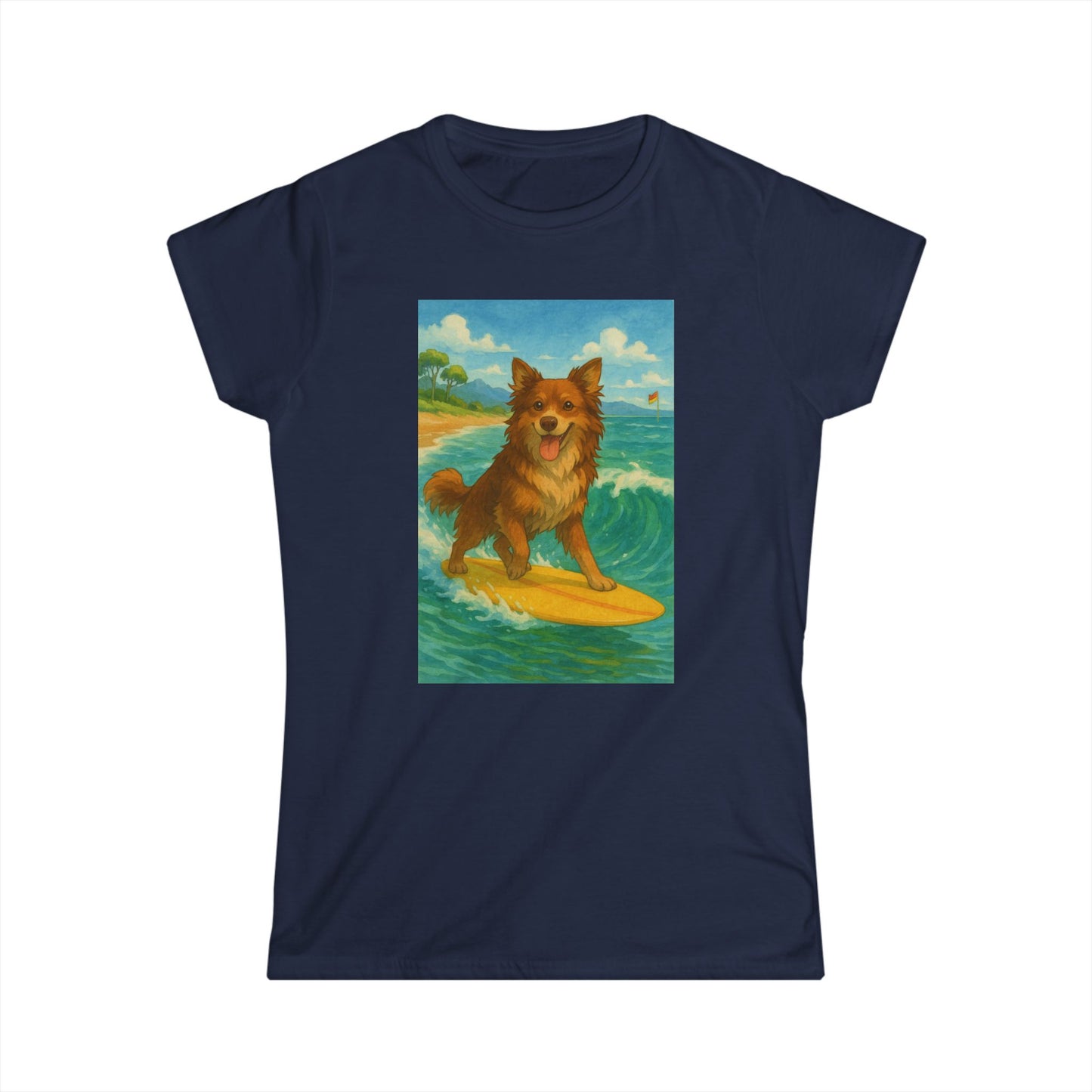 Surfing Dog Women's Softstyle Tee,