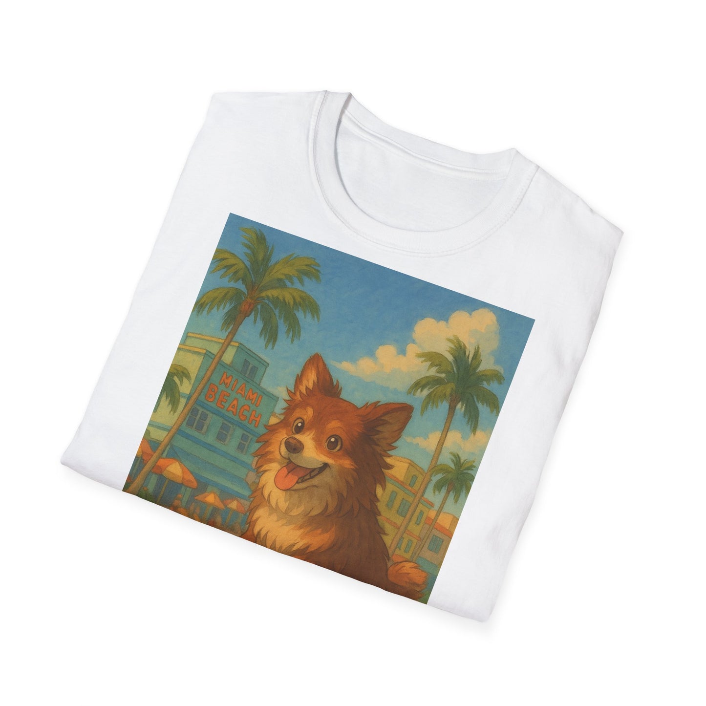Dog on Skate Unisex T-Shirt - Cute Puppy Skateboarding Tee