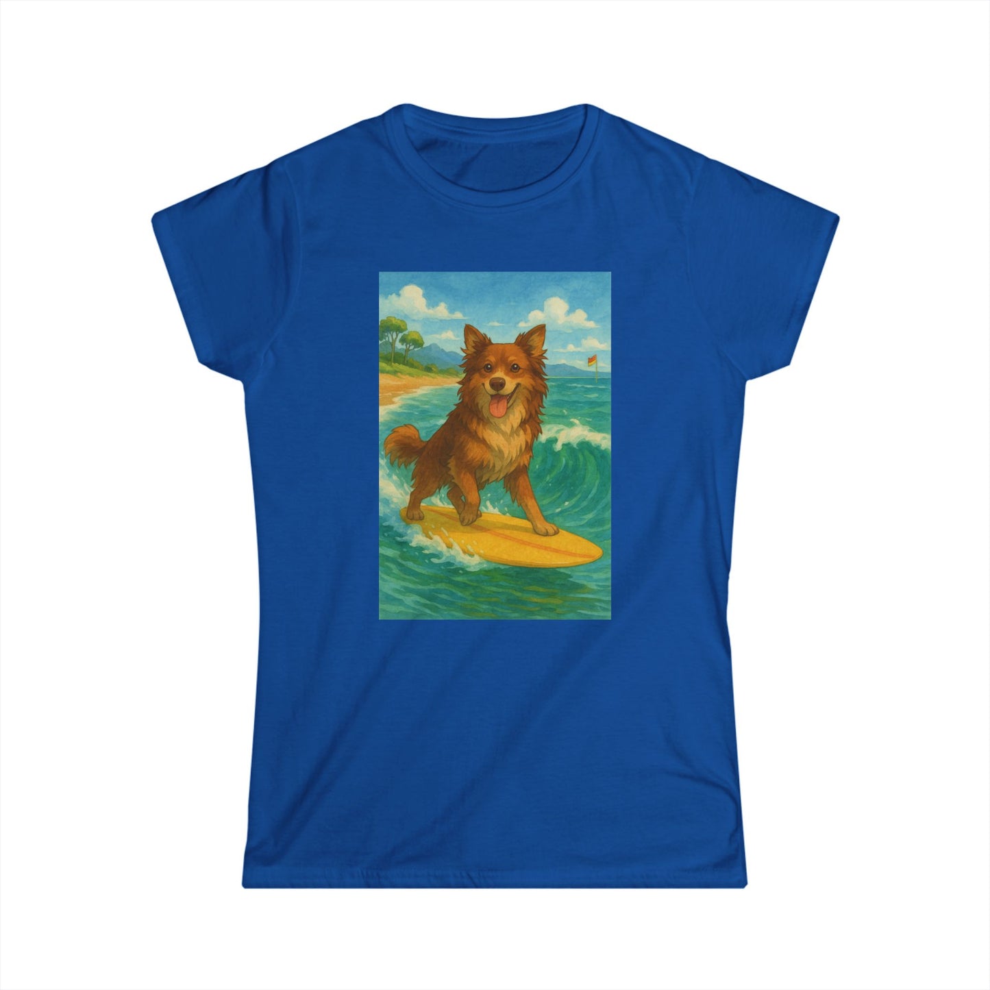 Surfing Dog Women's Softstyle Tee,