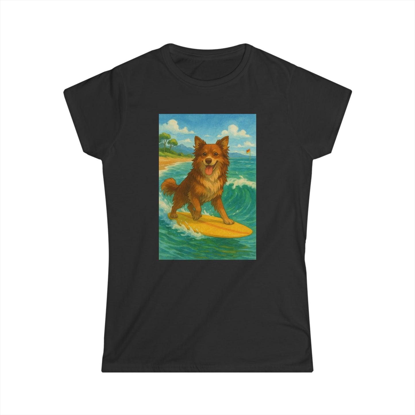 Surfing Dog Women's Softstyle Tee,
