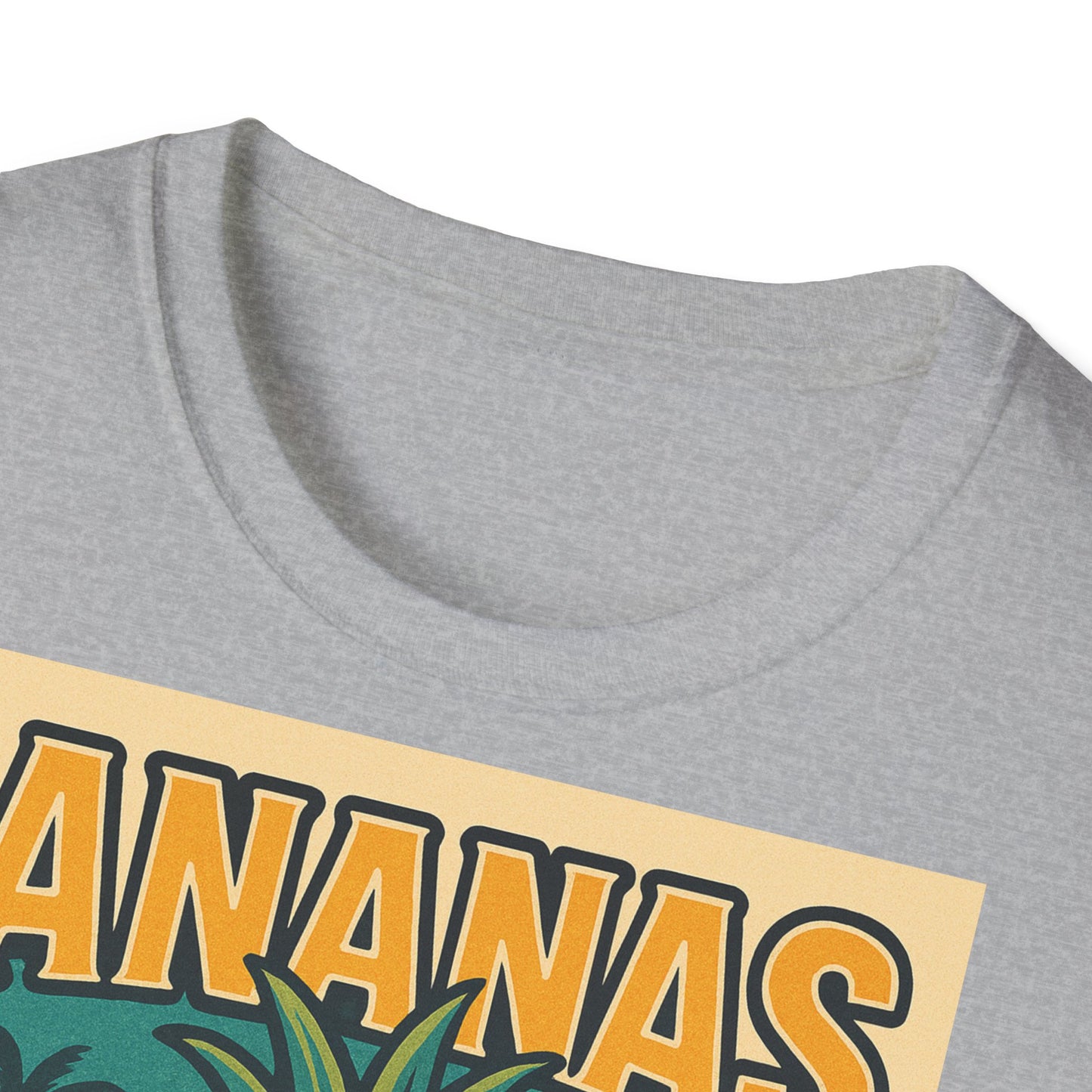 Tropical Graphic Tee, Retro Pineapple Unisex T-Shirt,