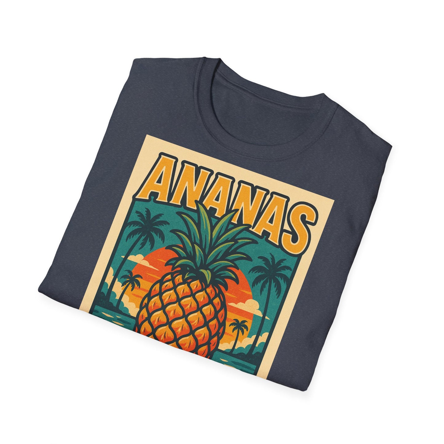 Tropical Graphic Tee, Retro Pineapple Unisex T-Shirt,