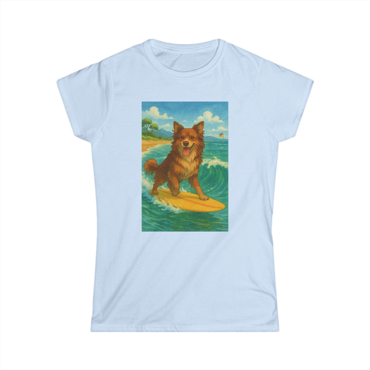 Surfing Dog Women's Softstyle Tee,