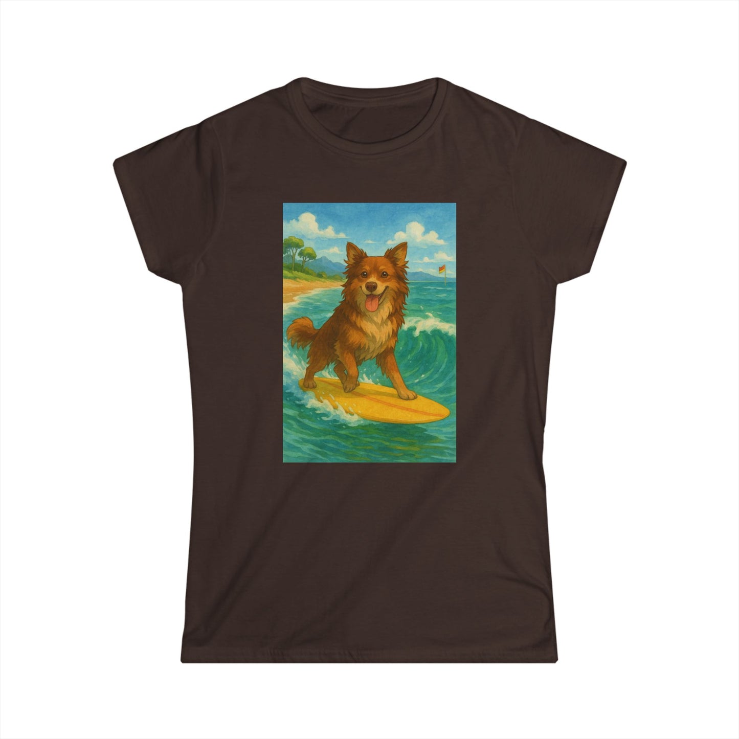 Surfing Dog Women's Softstyle Tee,