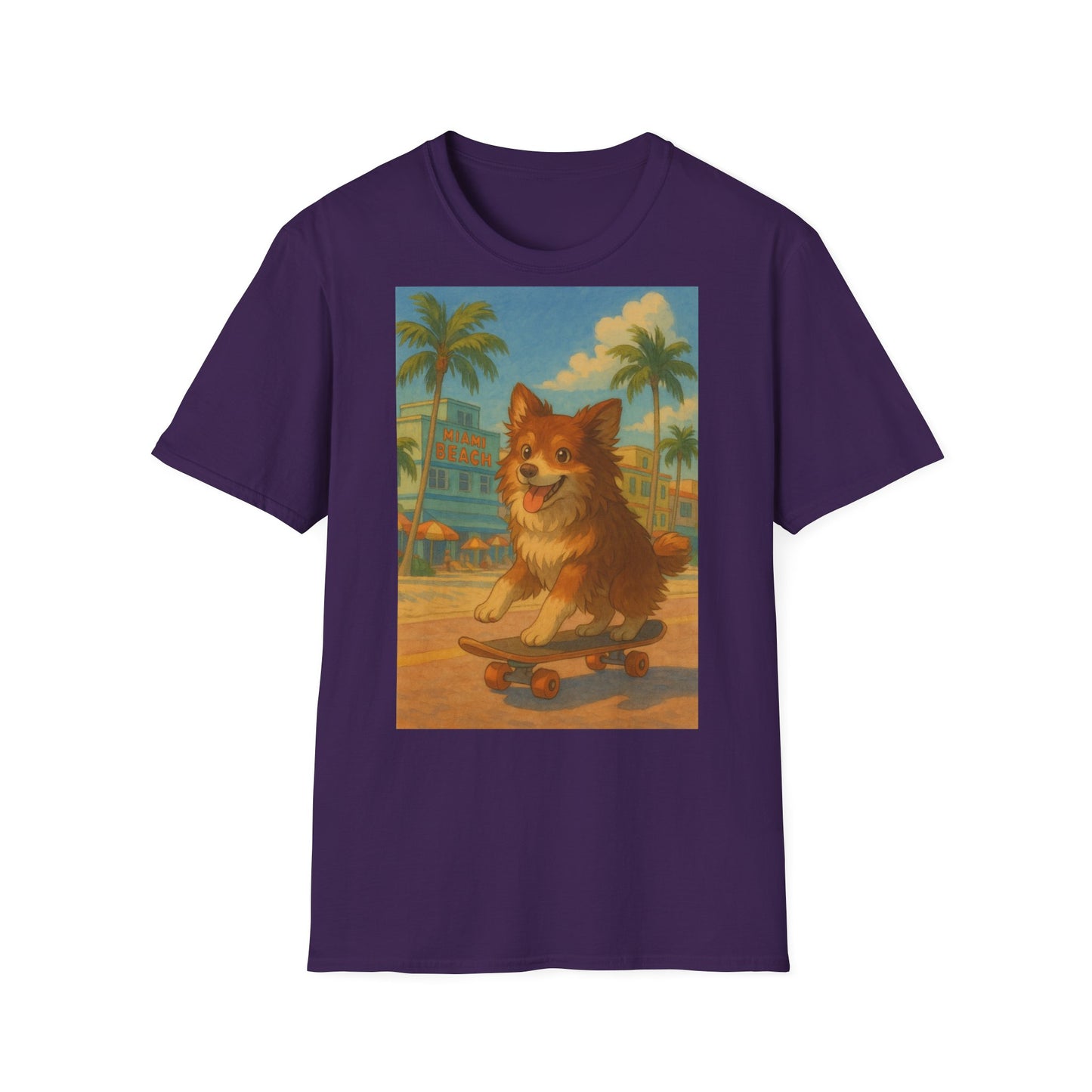 Dog on Skate Unisex T-Shirt - Cute Puppy Skateboarding Tee