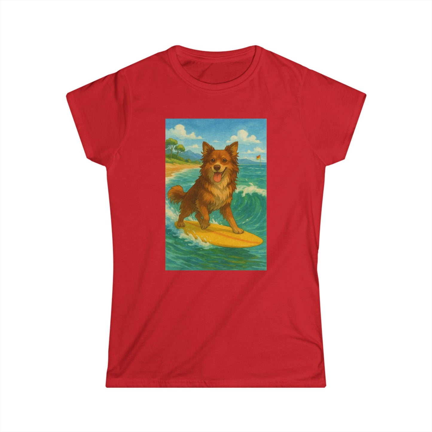 Surfing Dog Women's Softstyle Tee,