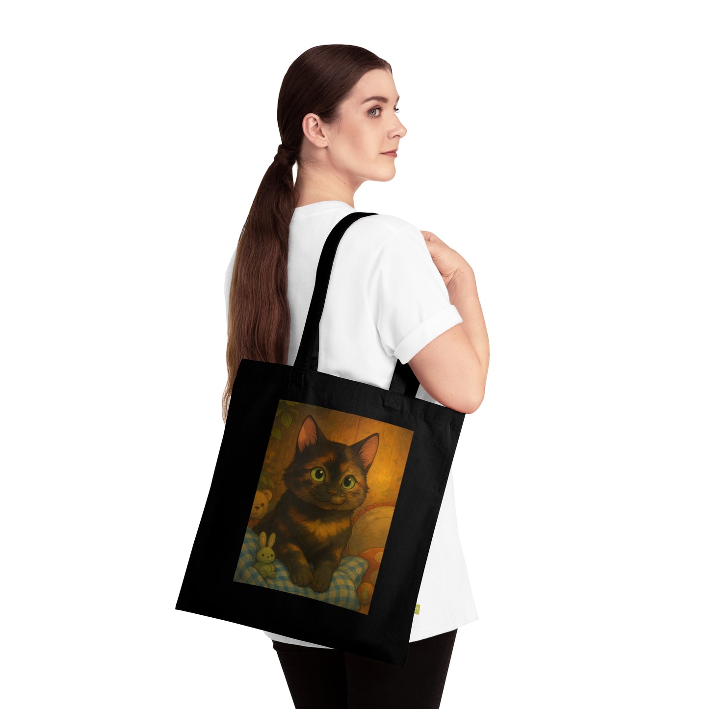 Crème Cat  Tote Bag,