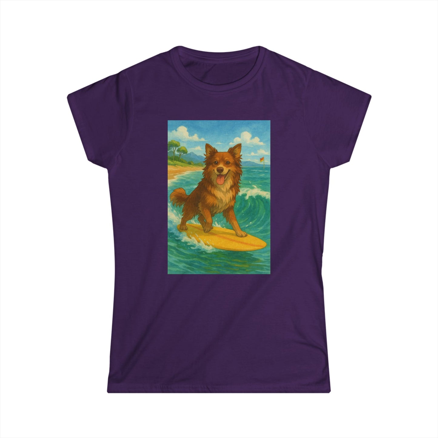 Surfing Dog Women's Softstyle Tee,