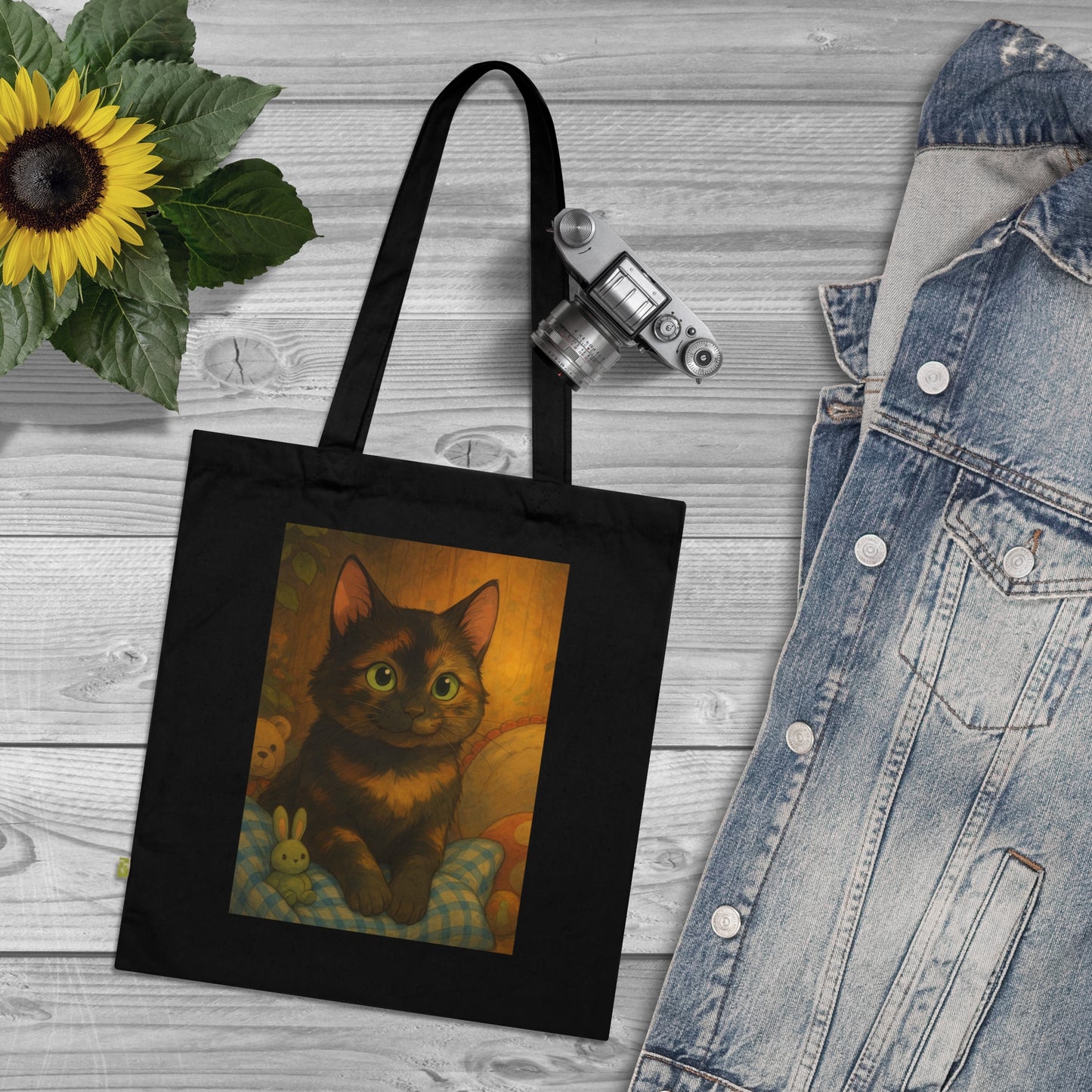 Crème Cat  Tote Bag,