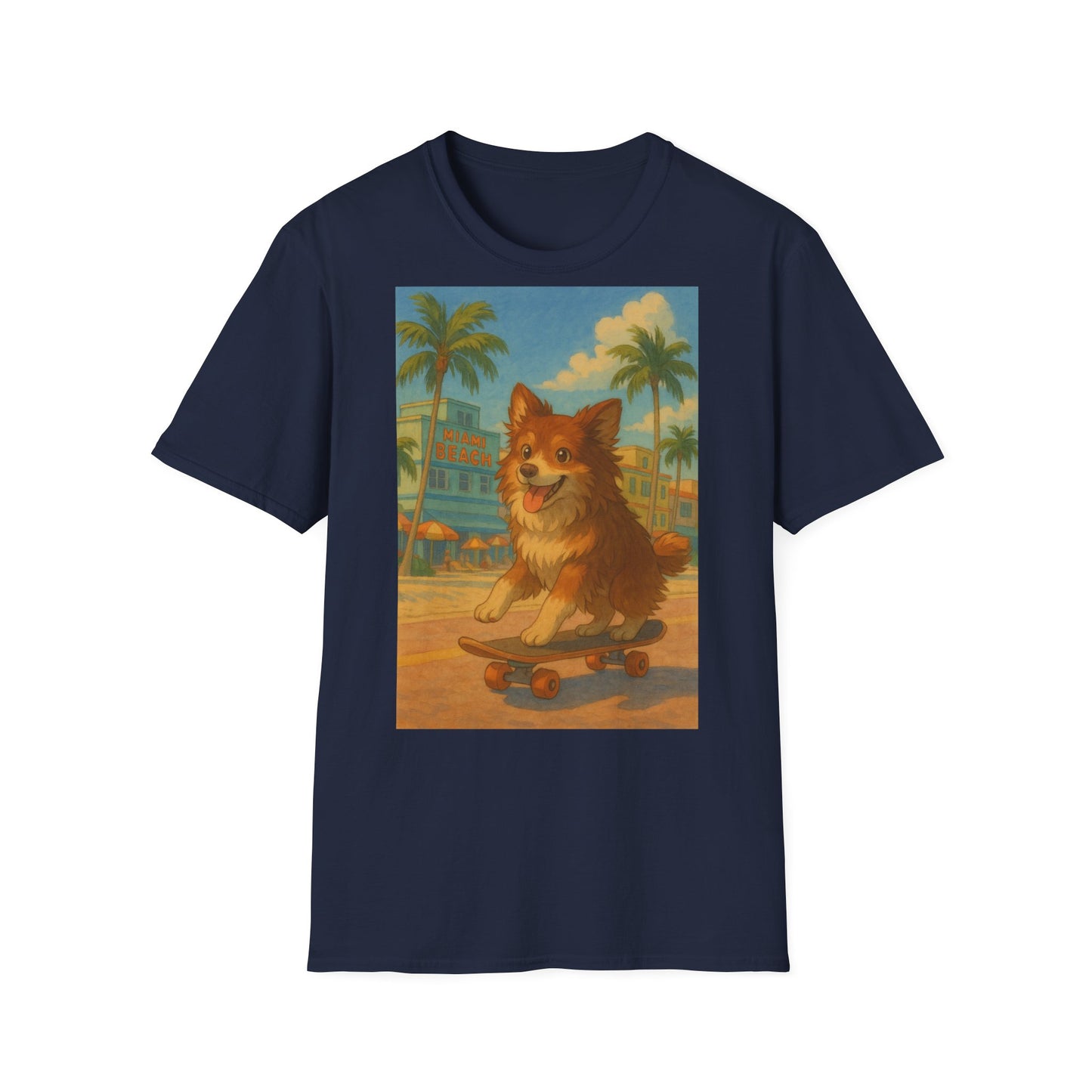 Dog on Skate Unisex T-Shirt - Cute Puppy Skateboarding Tee