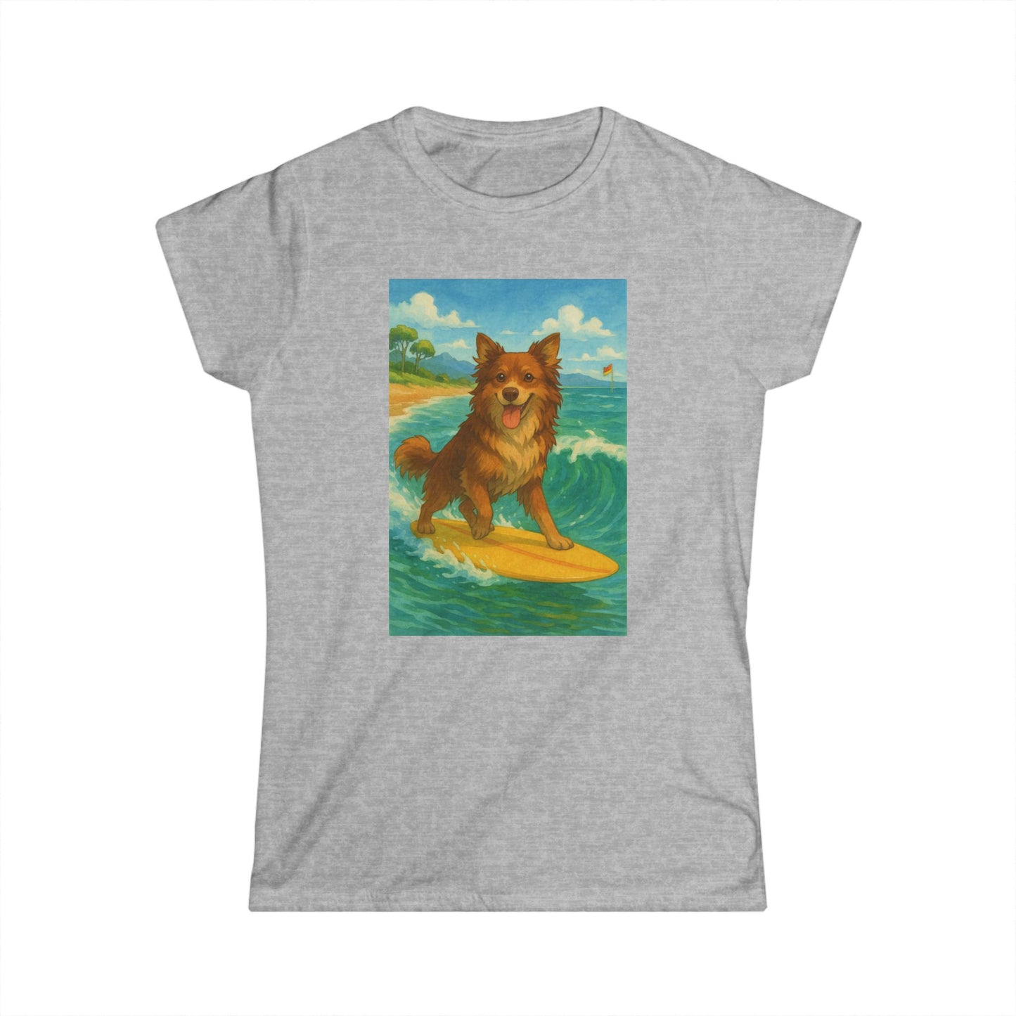 Surfing Dog Women's Softstyle Tee,