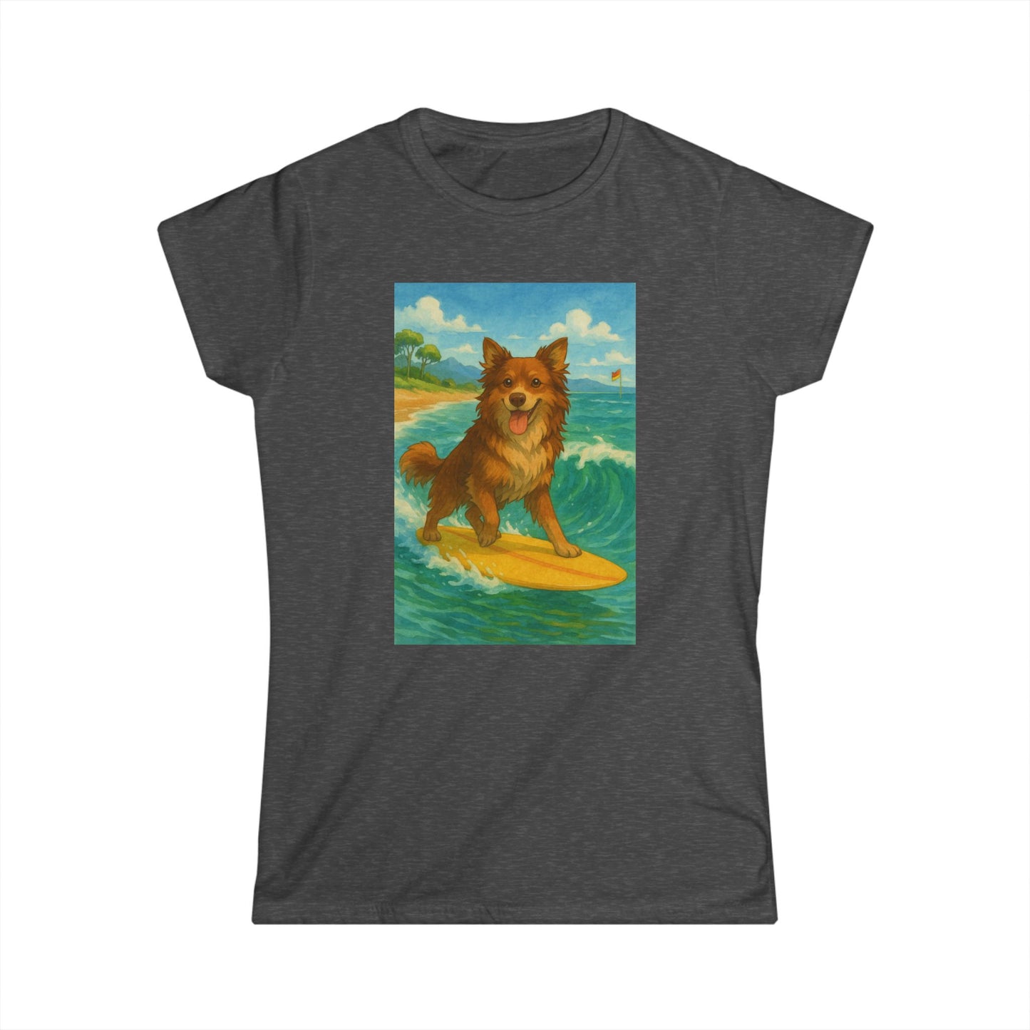 Surfing Dog Women's Softstyle Tee,