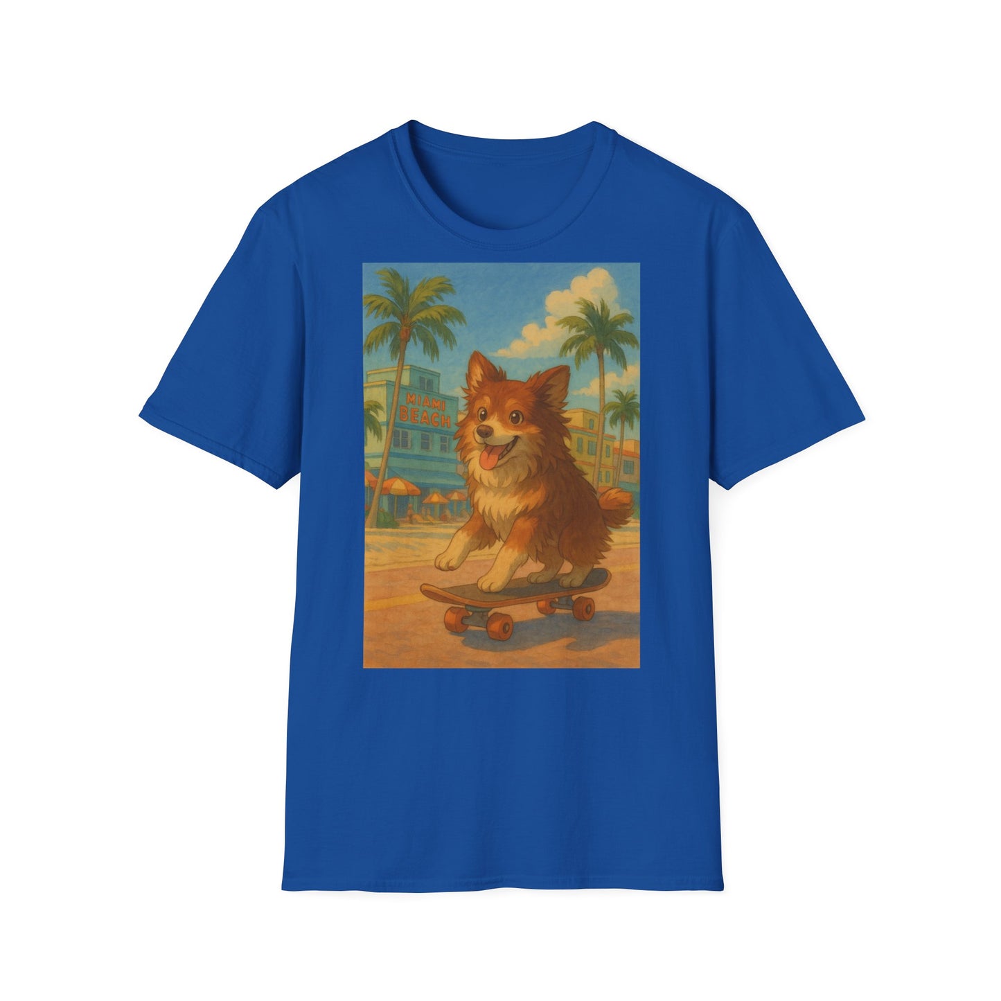 Dog on Skate Unisex T-Shirt - Cute Puppy Skateboarding Tee